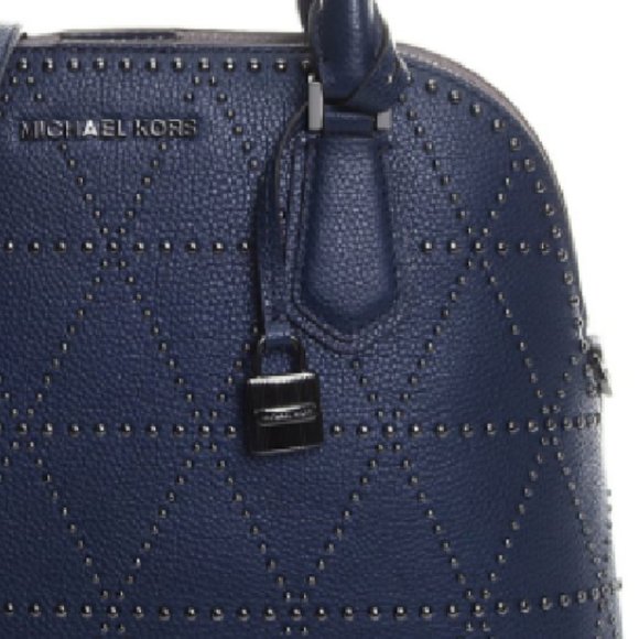 Michael Kors Navy/Cement Adele Lg Dome Satchel - Picture 6 of 13
